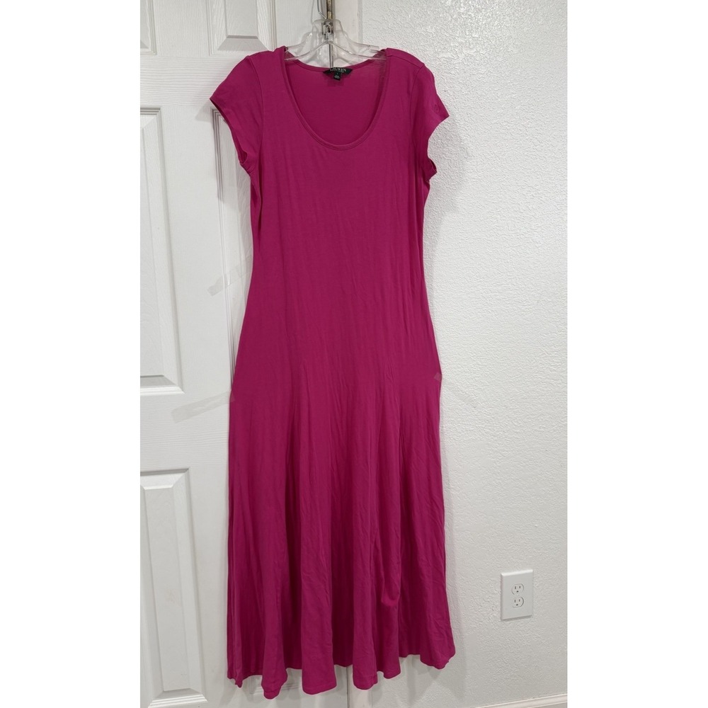 Lauren by Ralph Lauren hot pink maxi dress.